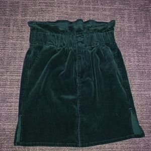 Corduroy green skirt